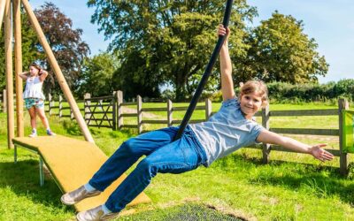 Seguridad en tirolinas y circuitos con cable en parques infantiles
